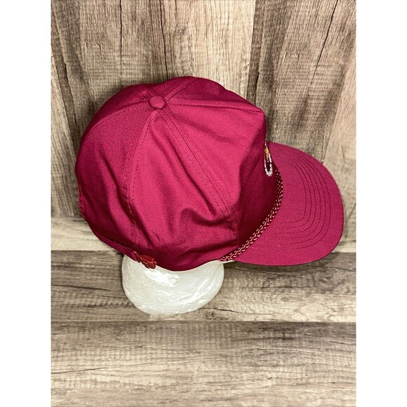 Vtg Longs Drugs Store Pharmacy Adjustable Trucker Hat Burgundy Zip Back Rope HTF - Picture 3 of 15
